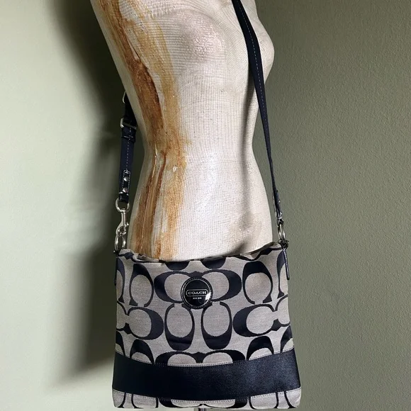 Coach Black and Gray Messenger Crossbody Bag - Picture 3 of 13